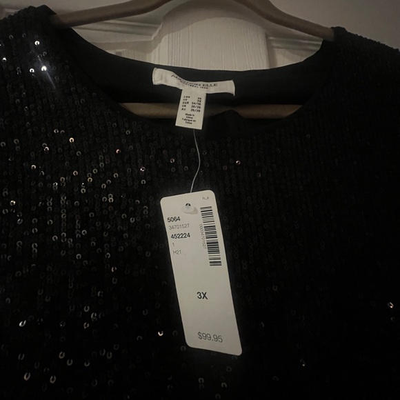 3X Addition Elle Black Sequined Dress - NWT - Picture 3 of 5